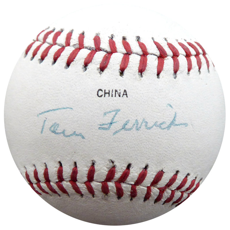 Tom Ferrick Autographed Official OL Baseball New York Yankees Beckett BAS #F26654