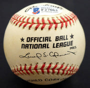 Ed Miksis Autographed Official NL Baseball Brooklyn Dodgers Beckett BAS #F27061