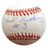 Bud Metheny Autographed Official AL Baseball New York Yankees "#3" Beckett BAS #F27158