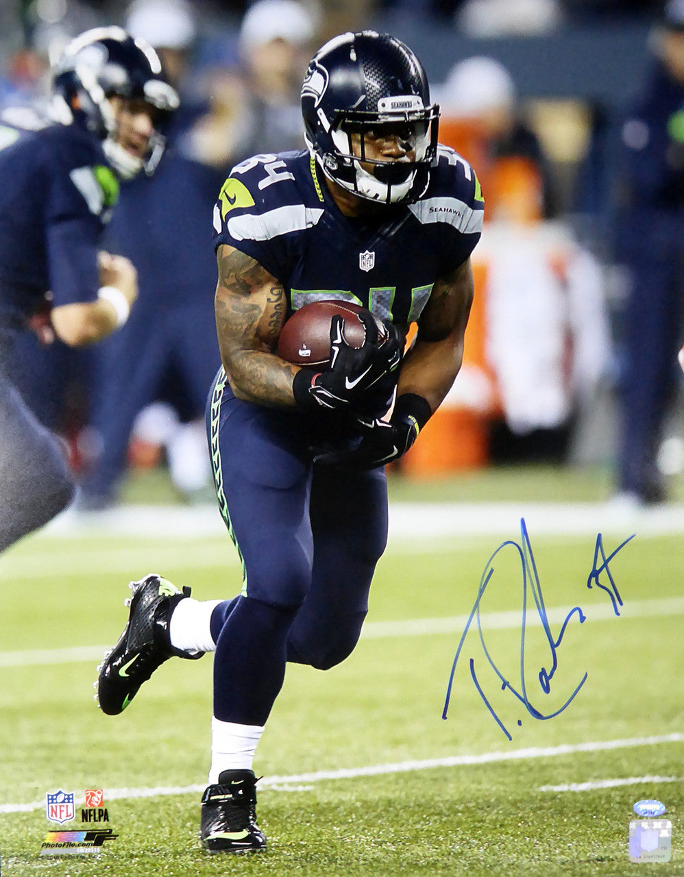 Thomas Rawls Autographed 16x20 Photo Seattle Seahawks MCS Holo Stock #113551