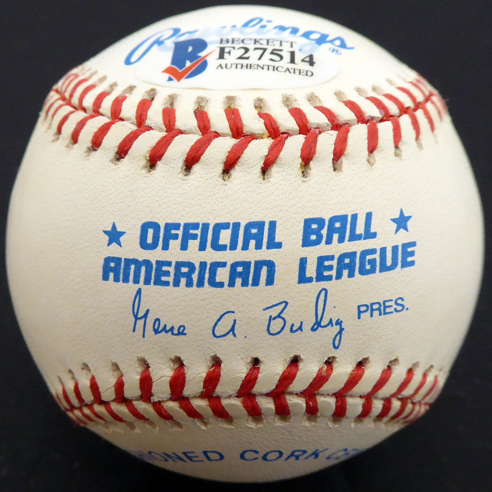 Bob Savage Autographed Official AL Baseball Philadelphia A's Beckett BAS #F27514