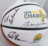 1978-79 NBA Champions Seattle Supersonics Multi Signed Autographed Basketball With 9 Signatures Including Fred Brown & Lenny Wilkens MCS Holo Stock #145851