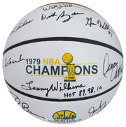 1978-79 NBA Champions Seattle Supersonics Multi Signed Autographed Basketball With 9 Signatures Including Fred Brown & Lenny Wilkens "HOF 89, 98, 10" MCS Holo Stock #145852