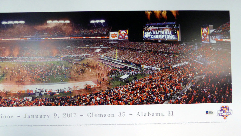 Deshaun Watson Autographed 13x40 Panoramic Photo Clemson Tigers Beckett BAS Stock #113723