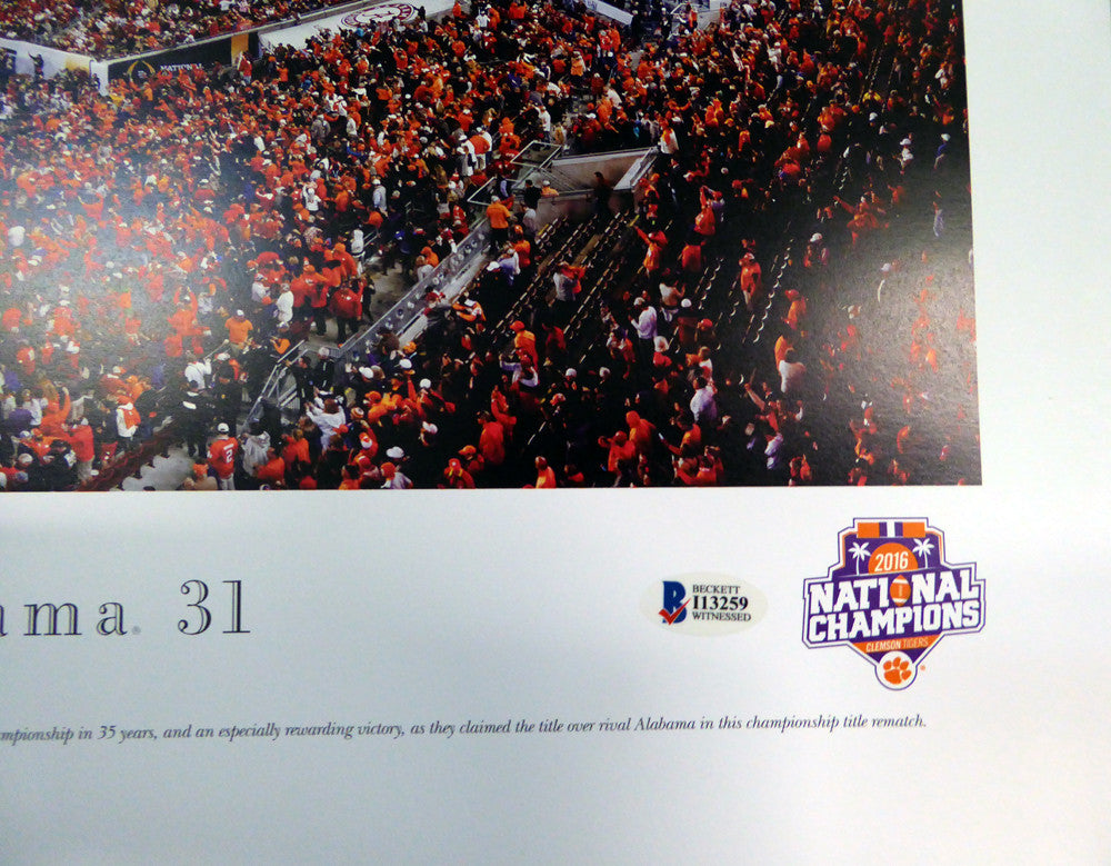 Deshaun Watson Autographed 13x40 Panoramic Photo Clemson Tigers Beckett BAS Stock #113723