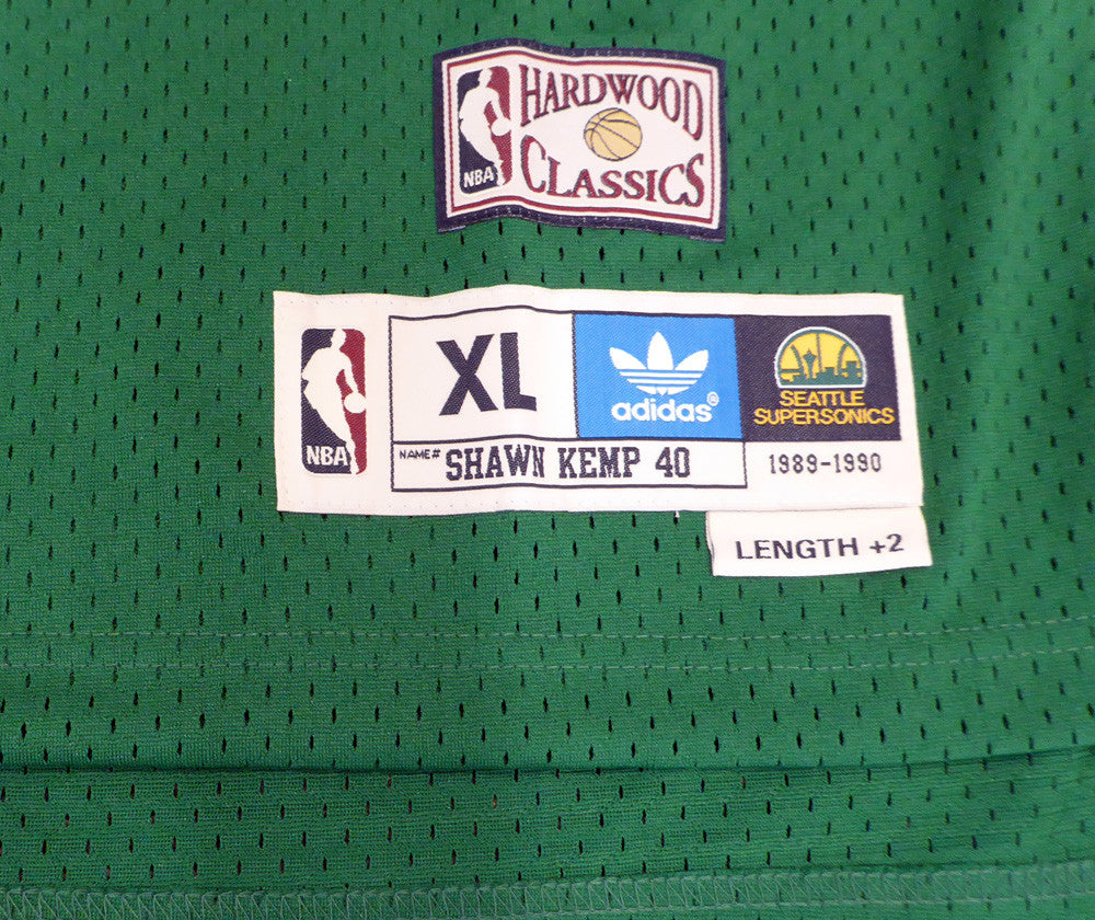 Seattle Sonics Shawn Kemp Autographed Green Adidas Hardwood Classics Jersey "Reign Man" MCS Holo Stock #125205