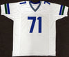 Seattle Seahawks Walter Jones Autographed White Jersey "HOF '14" MCS Holo Stock #157868