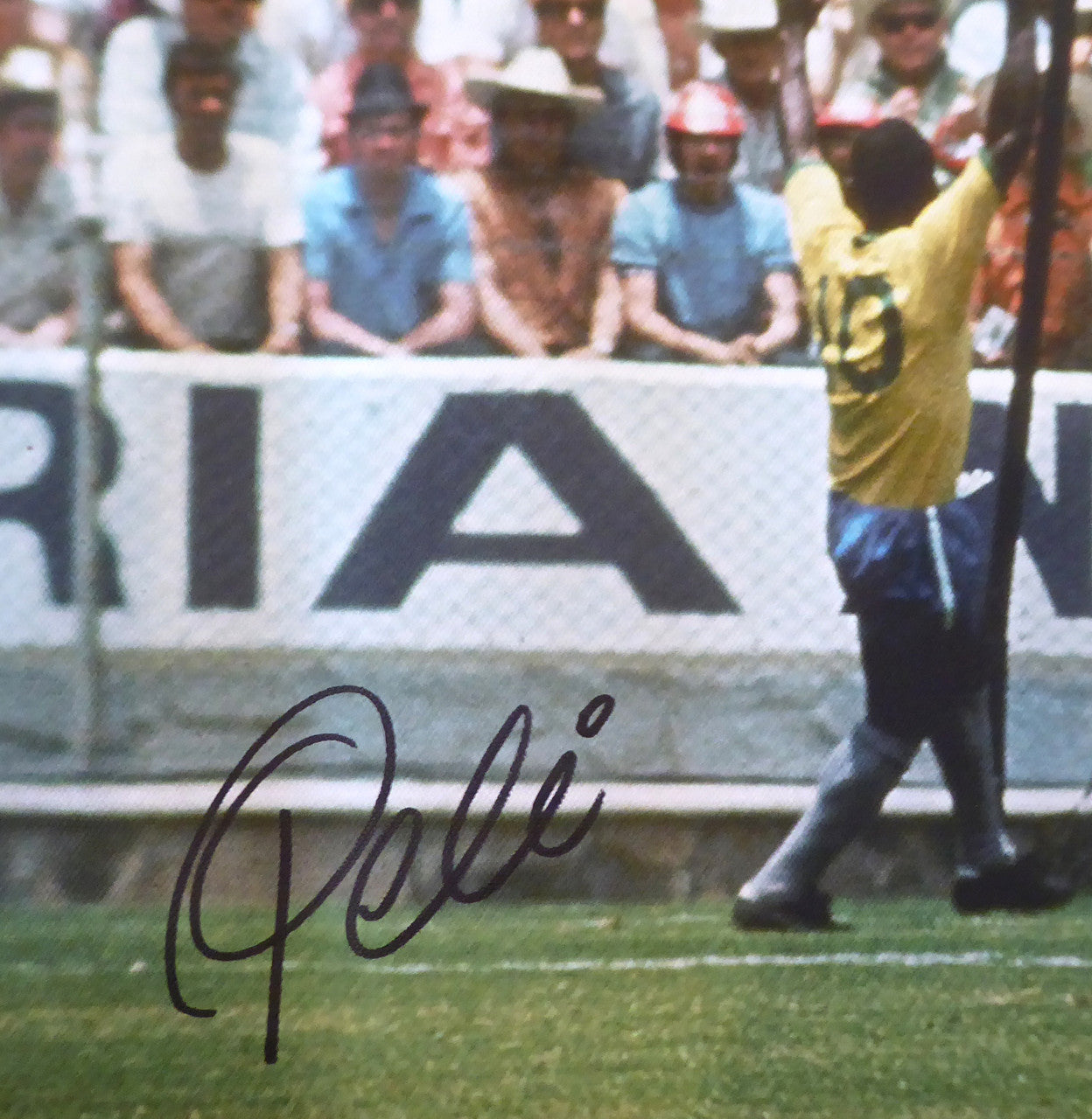 Pele & Gordon Banks Autographed Framed 20x30 Canvas Photo "The Greatest Save" 1970 World Cup Beckett BAS Stock #177858