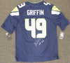 Seattle Seahawks Shaquem Griffin Autographed Blue Nike Jersey Size M MCS Holo Stock #134401