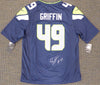 Seattle Seahawks Shaquem Griffin Autographed Blue Nike Jersey Size L MCS Holo Stock #134402