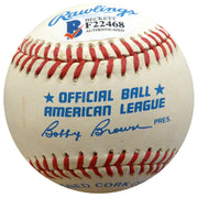 Hank Borowy Autographed Official AL Baseball New York Yankees, Chicago Cubs Beckett BAS #F22468