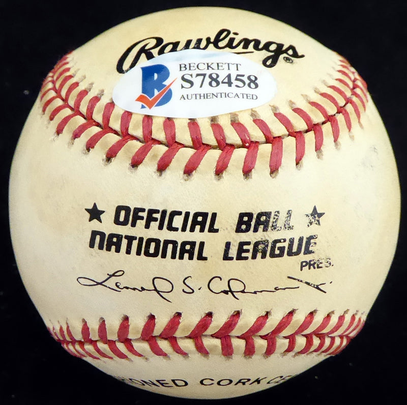 Joe Jay Autographed Official NL Baseball Cincinnati Reds Beckett BAS #S78458