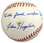 John Hagelin Autographed Official AL Baseball Presidential Candidate Beckett BAS #S78780