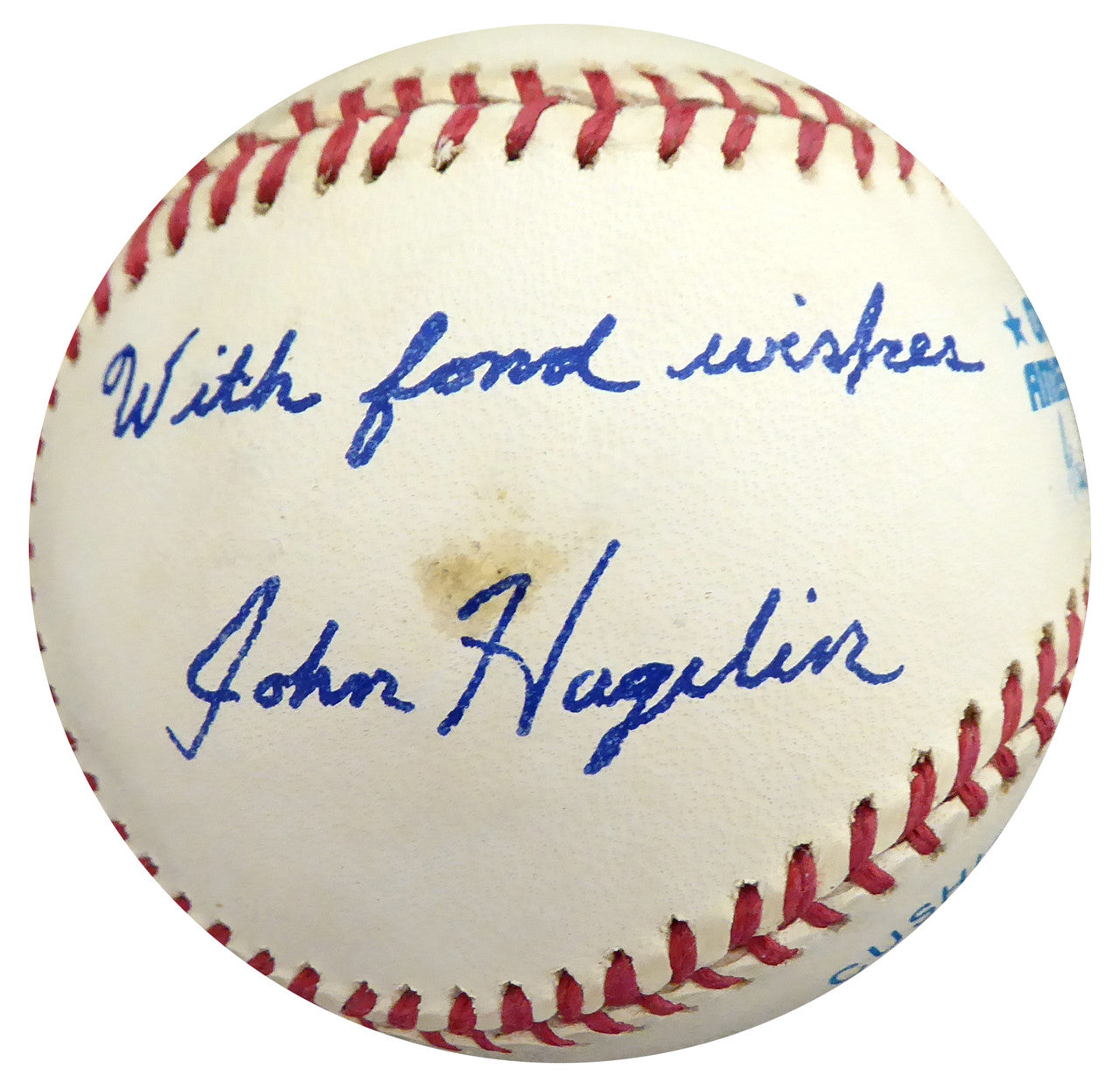 John Hagelin Autographed Official AL Baseball Presidential Candidate Beckett BAS #S78780