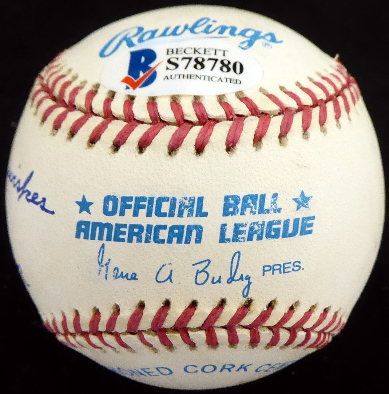 John Hagelin Autographed Official AL Baseball Presidential Candidate Beckett BAS #S78780
