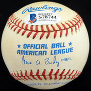 Al Milnar Autographed Official AL Baseball Cleveland Indians "Cleveland Indians 1936-38-46" Beckett BAS #S78744