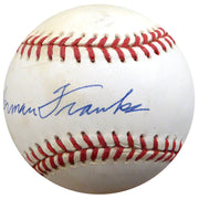 Herman Franks Autographed Official NL Baseball Brooklyn Dodgers Beckett BAS #F26555