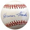 Herman Franks Autographed Official NL Baseball Brooklyn Dodgers Beckett BAS #F26556