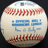Joe Hauser Autographed Official AL Baseball Baltimore Orioles, Oakland A's "HR, RBI & Batting AVG" Beckett BAS #F29093
