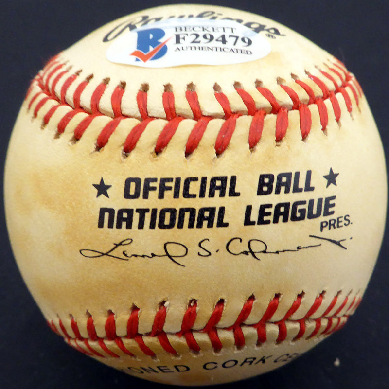 Lee Lacy Autographed Official NL Baseball Los Angeles Dodgers, Pittsburgh Pirates Beckett BAS #F29479