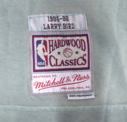 Boston Celtics Larry Bird Autographed Green Mitchell & Ness Washed Out Swingman Jersey Size L Beckett BAS Stock #177710