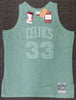 Boston Celtics Larry Bird Autographed Green Mitchell & Ness Washed Out Swingman Jersey Size XL Beckett BAS Stock #177711