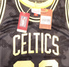 Boston Celtics Larry Bird Autographed Black Mitchell & Ness Gold Toile Swingman Jersey Size XXL Beckett BAS Stock #177717