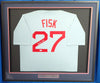 Boston Red Sox Carlton Fisk Autographed Framed Gray Jersey Beckett BAS Stock #177846