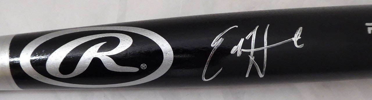 Ed Howard Autographed Black Rawlings Baseball Bat Chicago Cubs In Silver Beckett BAS Stock #179025