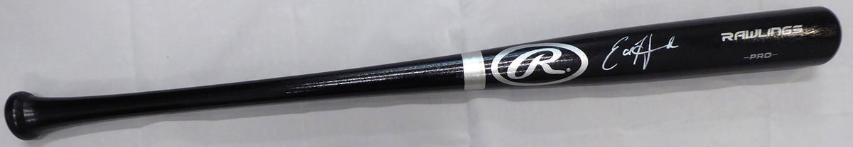 Ed Howard Autographed Black Rawlings Baseball Bat Chicago Cubs In White Beckett BAS Stock #179026