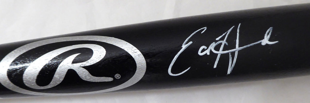 Ed Howard Autographed Black Rawlings Baseball Bat Chicago Cubs In White Beckett BAS Stock #179026