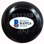 Ed Howard Autographed Black Rawlings Baseball Bat Chicago Cubs In White Beckett BAS Stock #179026