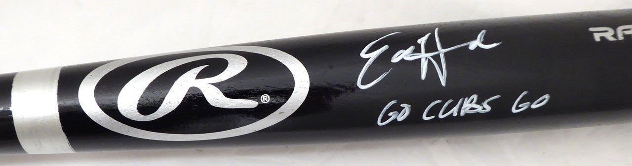Ed Howard Autographed Black Rawlings Baseball Bat Chicago Cubs "Go Cubs Go" Beckett BAS Stock #179028