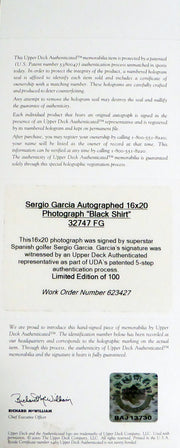 Sergio Garcia Autographed Framed 16x20 Photo LE #/100 UDA Holo Stock #146666