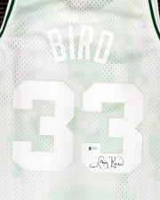 Boston Celtics Larry Bird Autographed Authentic Cloudy Skies Mitchell & Ness Jersey Beckett BAS #WA54261