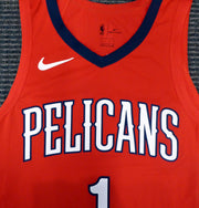 New Orleans Pelicans Zion Williamson Autographed Authentic Red Nike Jersey Size 48 Fanatics Holo Stock #185353