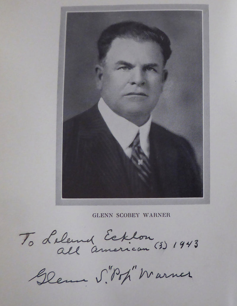 Glenn "Pop" Warner Autographed 1927 1st Edition Football for Coaches & Players Book Stanford "To Leland" Beckett BAS #AA0354