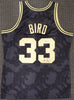 Boston Celtics Larry Bird Autographed Black Mitchell & Ness Gold Toile Swingman Jersey Size L Beckett BAS #Y92564
