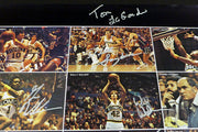 1978-79 NBA Champions Seattle Supersonics Autographed 17x22 Poster Photo With 9 Total Signatures Including Fred Brown & Lenny Wilkens MCS Holo #51046