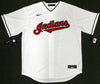 Cleveland Indians Shane Bieber Autographed White Nike Jersey Size L "Go Tribe" Beckett BAS Stock #190031