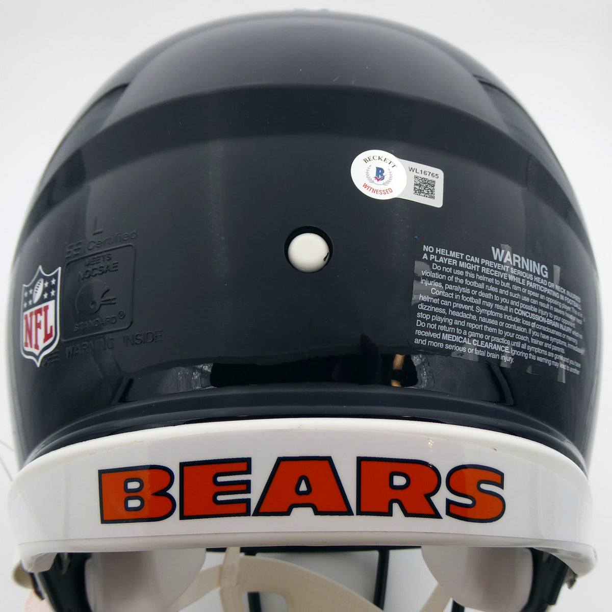 Justin Fields Autographed Chicago Bears Blue Full Size Authentic Speed Helmet Beckett BAS QR Stock #194774