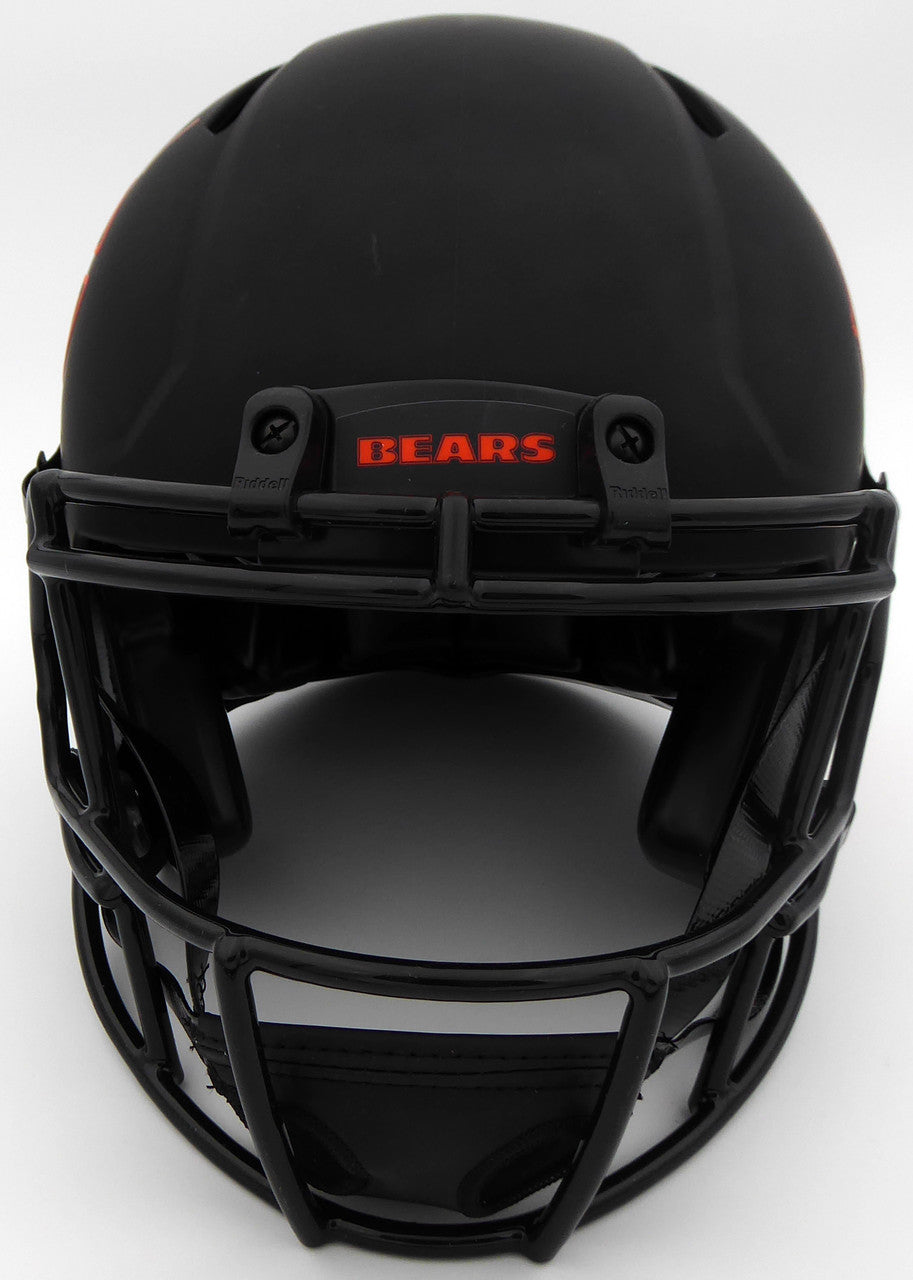 Justin Fields Autographed Chicago Bears Eclipse Black Full Size Authentic Speed Helmet Beckett BAS QR Stock #194775