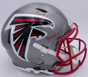 Kyle Pitts Autographed Atlanta Falcons Flash Silver Full Size Authentic Speed Helmet "Dirty Bird" (Smudge) Beckett BAS QR #WL25817