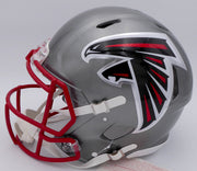 Kyle Pitts Autographed Atlanta Falcons Flash Silver Full Size Authentic Speed Helmet "Dirty Bird" (Smudge) Beckett BAS QR #WL25817