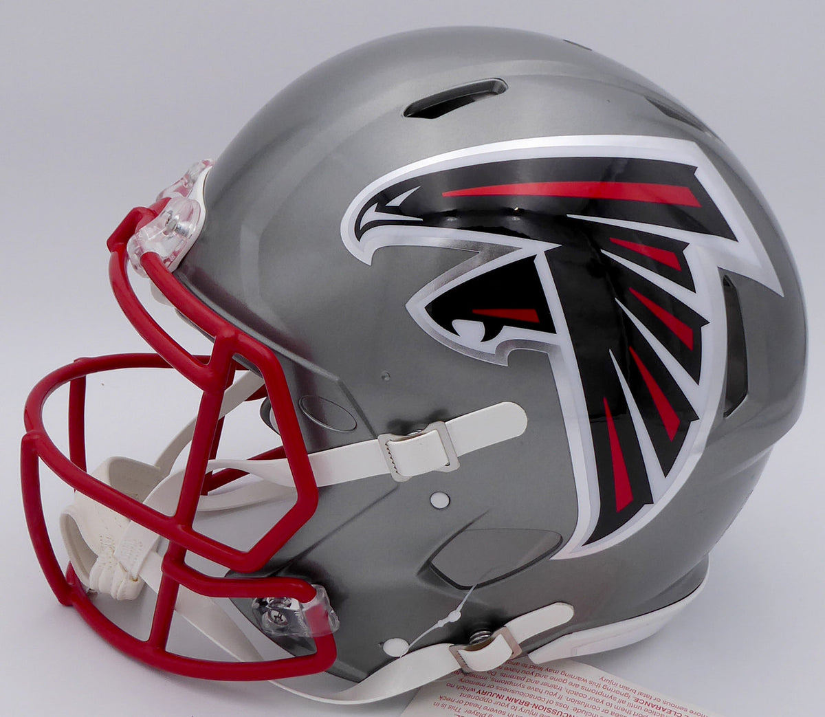 Kyle Pitts Autographed Atlanta Falcons Flash Silver Full Size Authentic Speed Helmet "Dirty Bird" (Smudge) Beckett BAS QR #WL25817