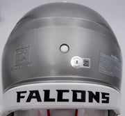 Kyle Pitts Autographed Atlanta Falcons Flash Silver Full Size Authentic Speed Helmet "Dirty Bird" (Smudge) Beckett BAS QR #WL25816