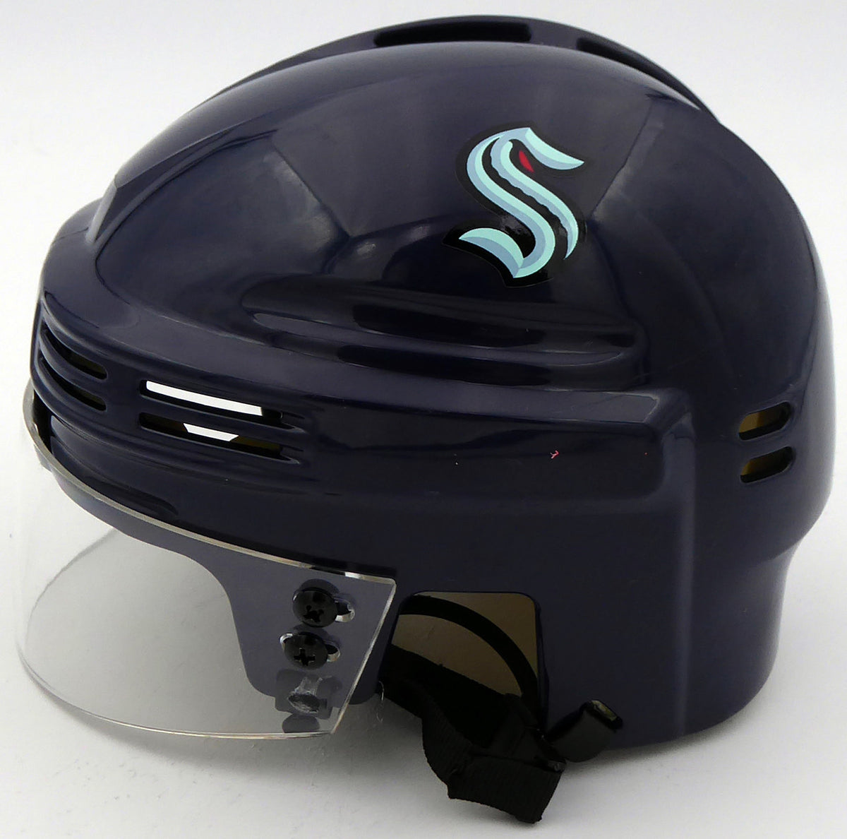 Jamie Oleksiak Autographed Seattle Kraken Blue Mini Helmet (Smudge) Fanatics Holo #B333699