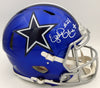 Ezekiel Elliott Autographed Dallas Cowboys Flash Blue Full Size Authentic Speed Helmet (Smudge) Beckett BAS #WT81470