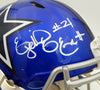 Ezekiel Elliott Autographed Dallas Cowboys Flash Blue Full Size Authentic Speed Helmet (Smudge) Beckett BAS #WT81470