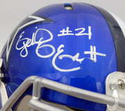 Ezekiel Elliott Autographed Dallas Cowboys Flash Blue Full Size Authentic Speed Helmet (Smudge) Beckett BAS #WT81470